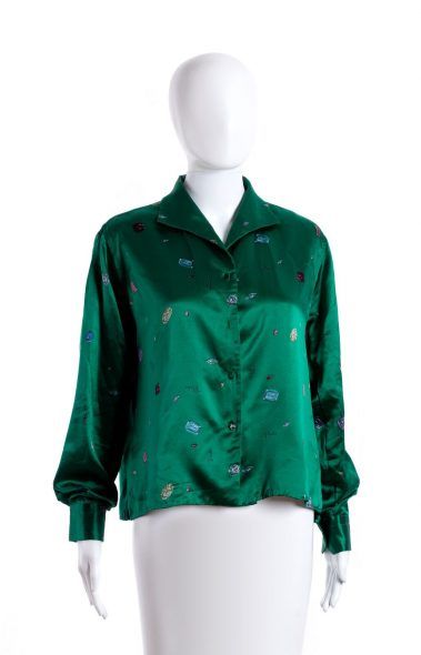Camicia in raso verde smeraldo collezione Pietre preziose, 1954/1955 Lotto 14 Stima: € 150/250