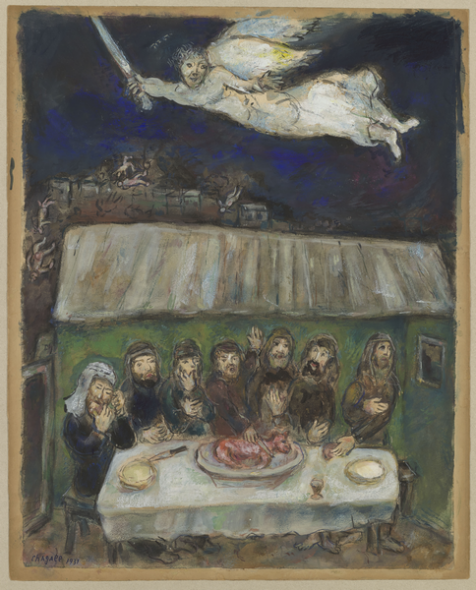 Kandinskij, Gončarova, Chagall. Sacro e bellezza nell'arte russa Gallerie d'Italia 2019 Vicenza Marc Chagall, Gli Israeliti mangiano l'agnello della Pasqua, 1931
