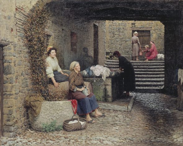 Luigi Monteverde Arriva il postino 1908 Olio su tela - 41 × 51 cm Lugano, Museo d’arte della Svizzera italiana, collezione Città di Lugano