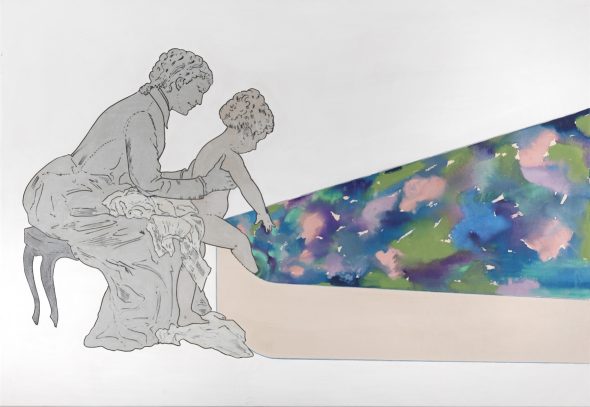 Renato Mambor Tornabuoni Arte Firenze 2019 Battesimo nel colore blu, 2005