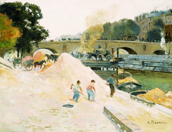 Camille Pissarro Au bord de la Seine à Paris. Le Pont-Marie vu depuis le quai d’Anjou, 1875 circa Olio su tela, 50x64 cm Collezione Pérez Simón, Messico
