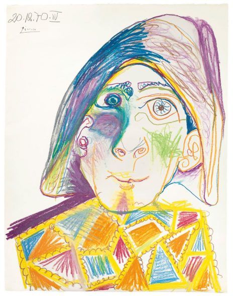 Pablo Picasso (1881-1973), Tête d'arlequin, 1970. Offered in the Impressionist and Modern Art Evening Sale on 11 November at Christie’s in New York. Artwork: © 2019 Estate of Pablo Picasso / Artists Rights Society (ARS), New York