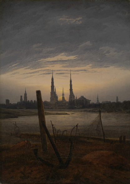 Caspar David Friedrich, Città al chiaro di luna, 1817. Winterthur, Museum Oskar Reinhart am Stadtgarten