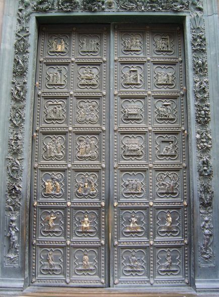 La Porta Sud del Battistero di Firenze, di Andrea Pisano, prima del restauro