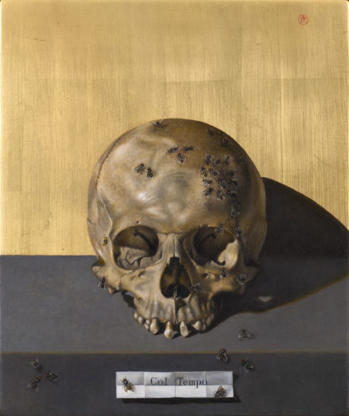 Maurizio Bottoni, Col tempo, olio e tempera su tavola, fondo oro, cm 32 x 27