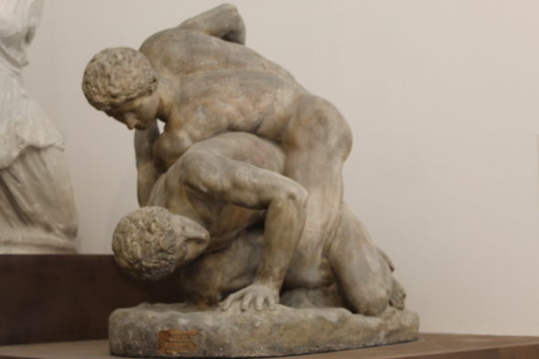 Calcoo in gesso di un gruppo di lottatori di origine ellenistica riesumati dalla Roma Imperiale