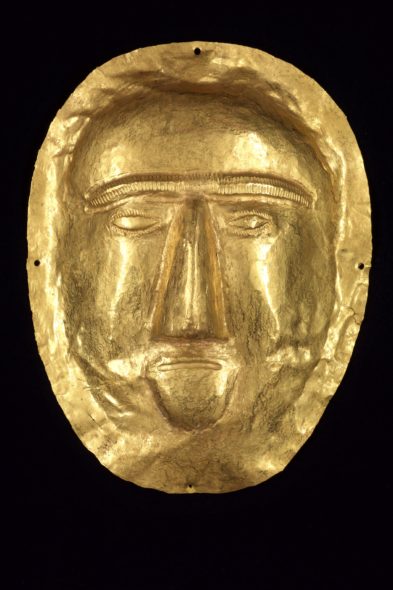 Maschera funeraria I secolo d.C Oro, 17.5 × 13 cm Thaj, Tell al-Zayer Museo Nazionale, Riad