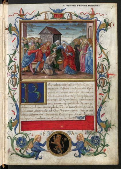 Pagina di un manoscritto della Veneranda Biblioteca Ambrosiana