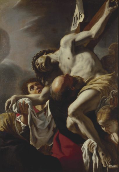 Fondazione De Vito - Mattia Preti, Deposizione di Cristo dalla croce, , Ottavo decennio del XVII secolo, olio su tela, cm. 179 x 128