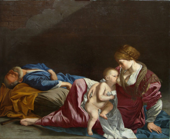 Orazio Gentileschi: Riposo durante la fuga in Egitto, olio su tela, Ex J P Getty Museum