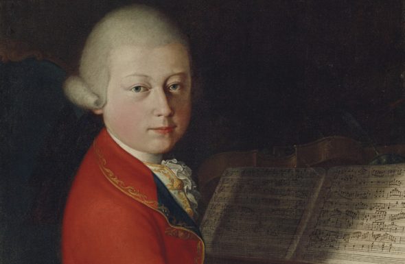 Particolare del ritratto di Mozart di Giambettino Cignaroli