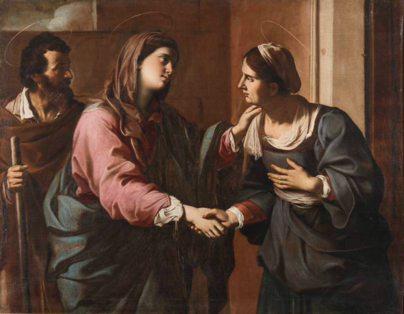 Lotto 41 - Antiveduto Gramatica, "La visitazione", olio su tela. Stima € 12000-18000