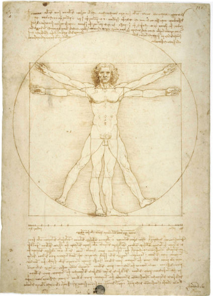 Disegno originale dell’uomo vitruviano