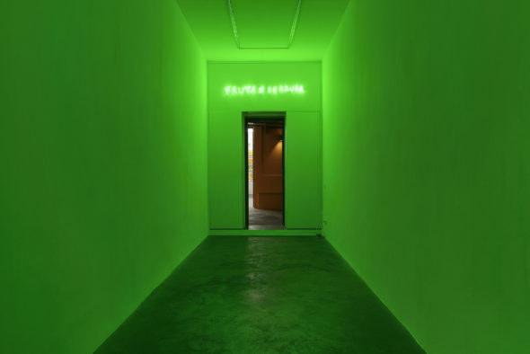 Giuseppe De Mattia, Frutta e verdura, 2019, neon light, Ed. 1/3, 160 x 16 cm - Courtesy Materia Gallery Roma, ph. Roberto Apa
