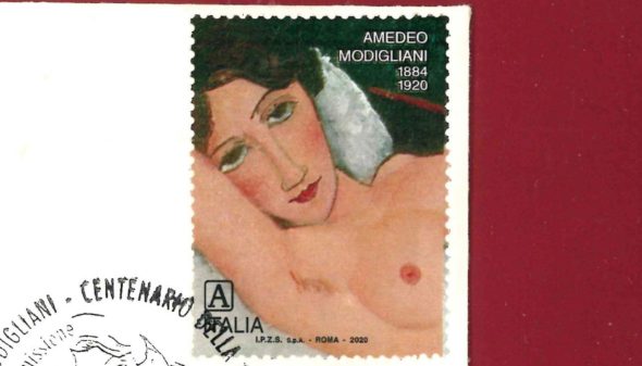 Il francobollo dedicato a Modigliani nel centenario della morte
