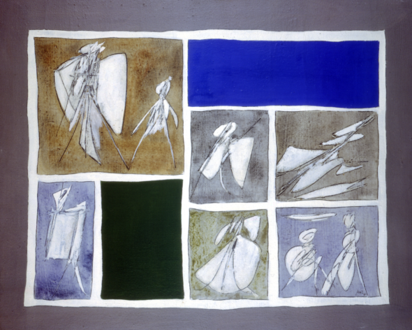 PERILLI La storia della donna sciamana 1961 tecnica mista su tela 65 x 81 cm