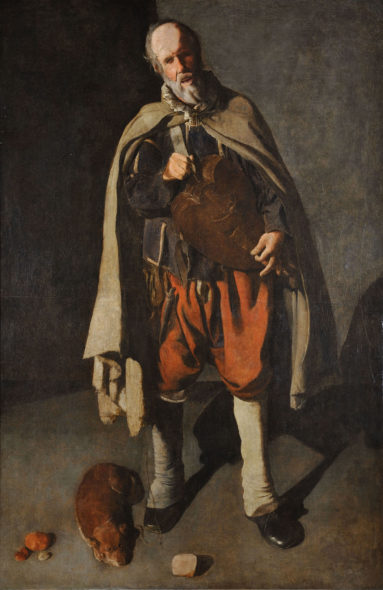 Georges de La Tour Il suonatore di ghironda con cane, 1622 - 1625 Olio su tela, 186 x 120 cm Muséedu Mont-de-Piété, Bergues, Francia