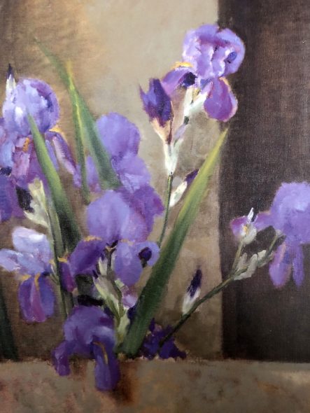 Carla Maria Maggi, fiori viola, 1940, olio su tela 80 x 60 cm