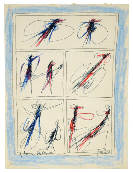 Achille Perilli, Senza titolo , 1962 Penna, matita colorata, matit a grafite e pastello a cera su carta, 32.7 x 24 cm