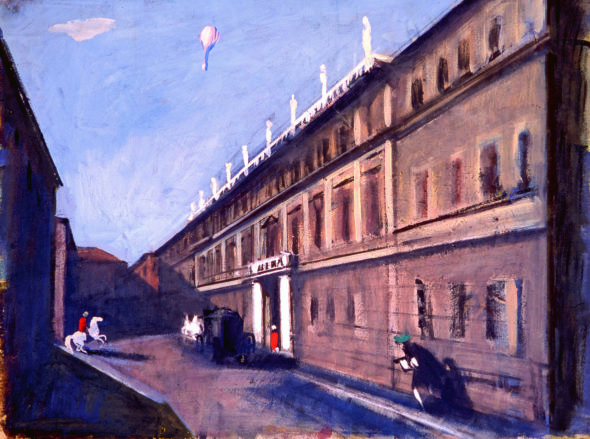 Carlo Mattioli - Palazzo della Sanseverina - tecnica mista su carta - Collezione privata___Parma2020