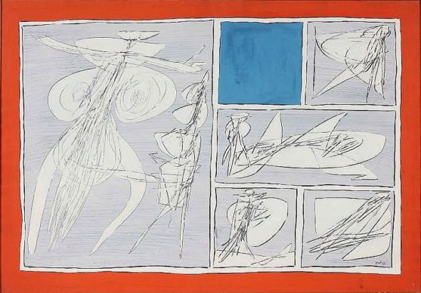 Achille Perilli, Untitled 1963 gouache su carta 70x100 cm