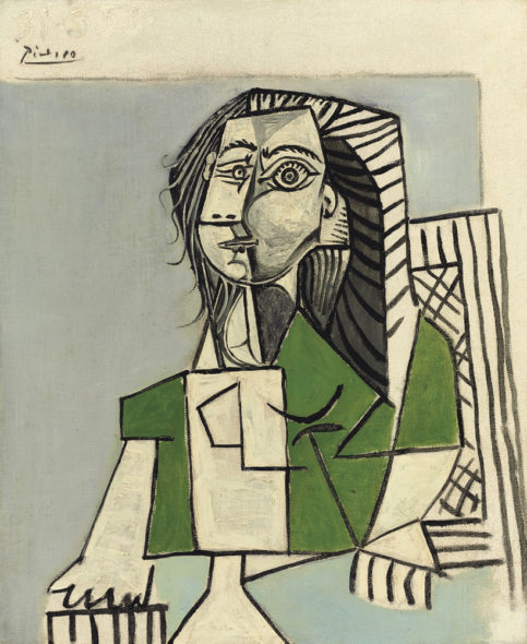 Pablo Picasso, Femme assise, 1953, Olio su tela. Palazzo Maffei Casa-Museo, Verona Collezione Luigi Carlo