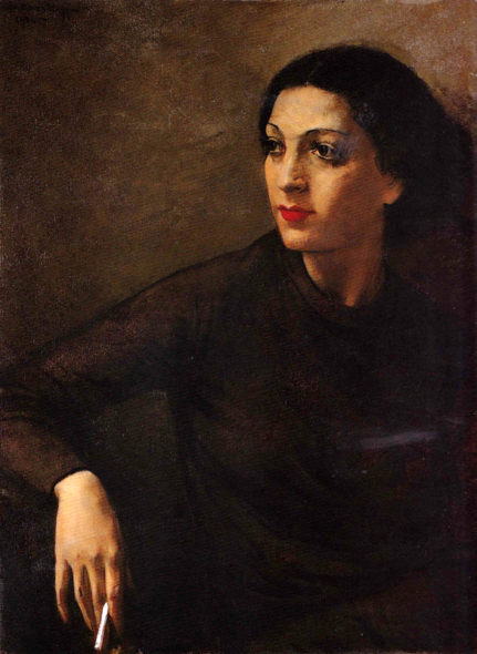 Carla Maria Maggi, la sigaretta, 1934, olio su tela 80 x 59 cm